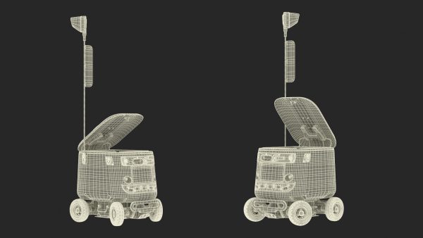 Blue Delivery Robot Kiwibot Rigged for Cinema 4D