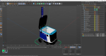 Blue Delivery Robot Kiwibot Rigged for Cinema 4D