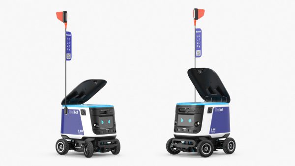 Blue Delivery Robot Kiwibot Rigged for Cinema 4D