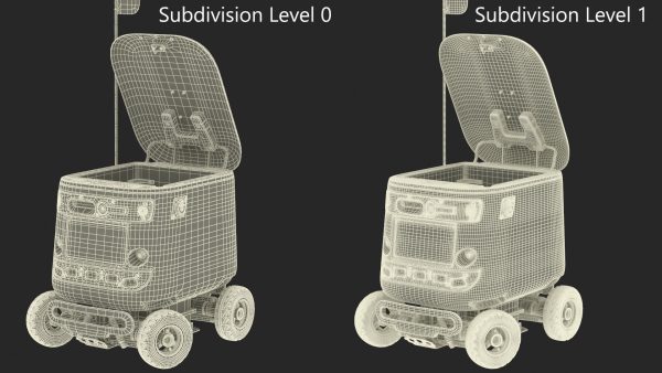 Blue Delivery Robot Kiwibot Rigged for Cinema 4D
