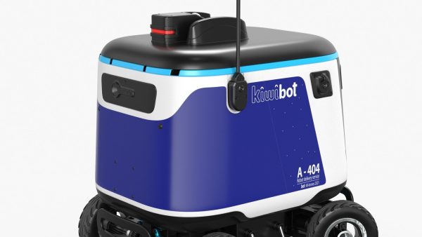 Blue Delivery Robot Kiwibot Rigged for Cinema 4D