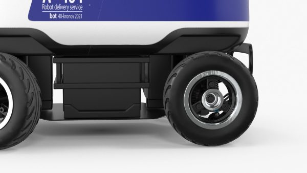 Blue Delivery Robot Kiwibot Rigged for Cinema 4D
