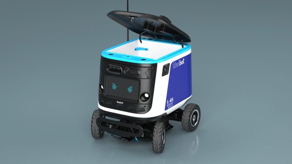 Blue Delivery Robot Kiwibot Rigged for Cinema 4D