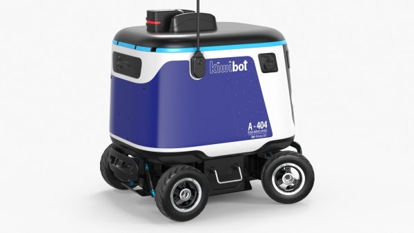 Blue Delivery Robot Kiwibot Rigged for Cinema 4D