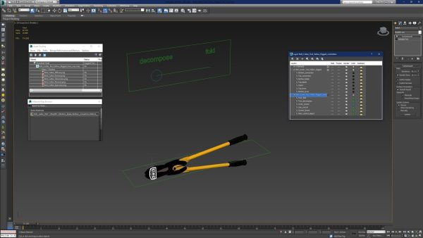 Bolt Cutter Tool Yellow Rigged