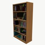 Bookcase Low Poly for game
