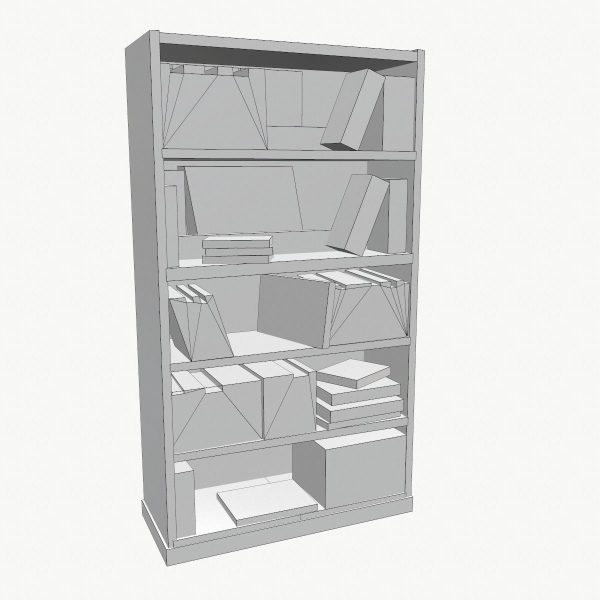 Bookcase Low Poly for game