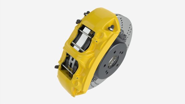 Brake disk with caliper