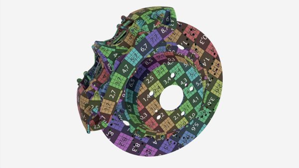 Brake disk with caliper
