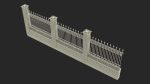 Brick and Metal Fence with Ornamental Ironwork