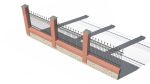Brick and Metal Fence with Ornamental Ironwork