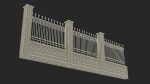 Brick and Metal Fence with Ornamental Ironwork