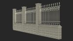 Brick and Metal Fence with Ornamental Ironwork