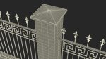 Brick and Metal Fence with Ornamental Ironwork