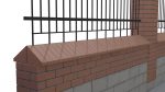 Brick and Metal Fence with Ornamental Ironwork