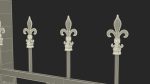 Brick and Metal Fence with Ornamental Ironwork
