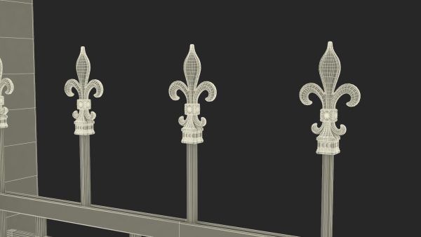 Brick and Metal Fence with Ornamental Ironwork
