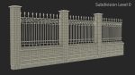 Brick and Metal Fence with Ornamental Ironwork