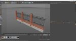 Brick and Metal Fence with Ornamental Ironwork