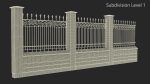Brick and Metal Fence with Ornamental Ironwork
