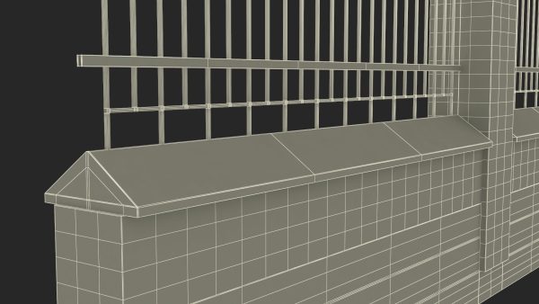 Brick and Metal Fence with Ornamental Ironwork