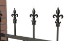 Brick and Metal Fence with Ornamental Ironwork