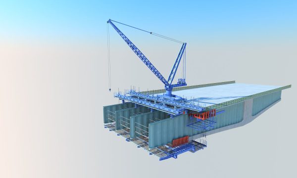 Bridge construction hanging basket