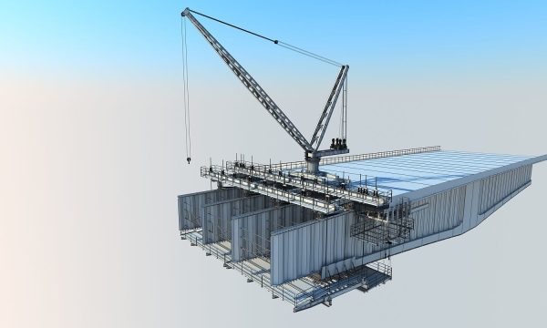 Bridge construction hanging basket