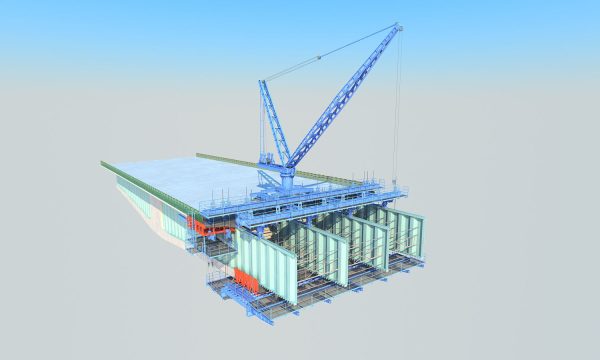 Bridge construction hanging basket