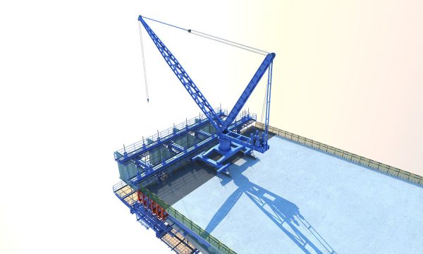 Bridge construction hanging basket