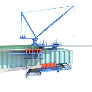 Bridge construction hanging basket
