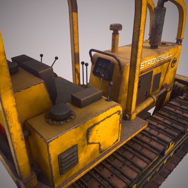 Bulldozer Low Poly PBR