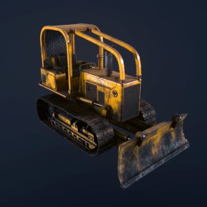 Bulldozer Low Poly PBR