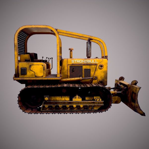 Bulldozer Low Poly PBR