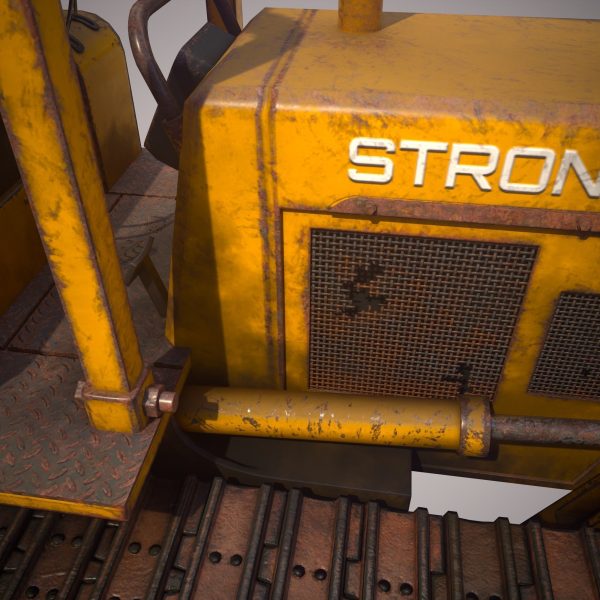 Bulldozer Low Poly PBR