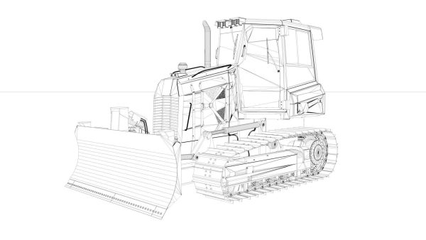 Bulldozer Small Rigged