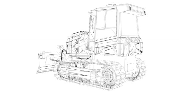 Bulldozer Small Rigged