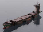 Burned and destroyed ship