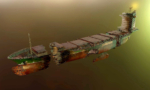 Burned and destroyed ship