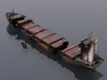 Burned and destroyed ship