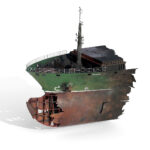 Burned and destroyed ship