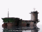 Burned and destroyed ship