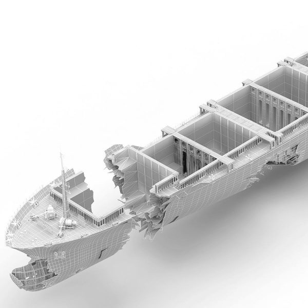 Burned and destroyed ship