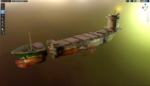 Burned and destroyed ship