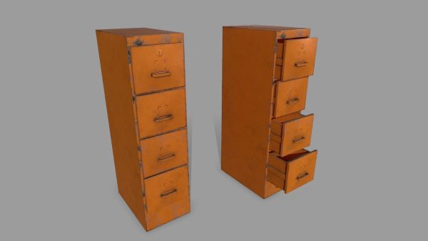 Cabinet orange metal box