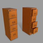 Cabinet orange metal box