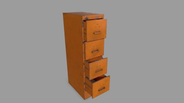 Cabinet orange metal box