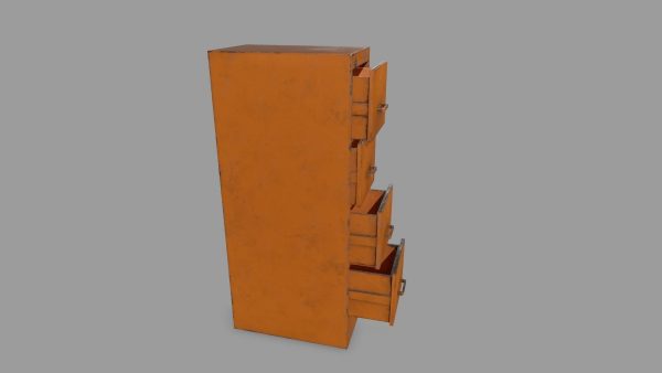 Cabinet orange metal box