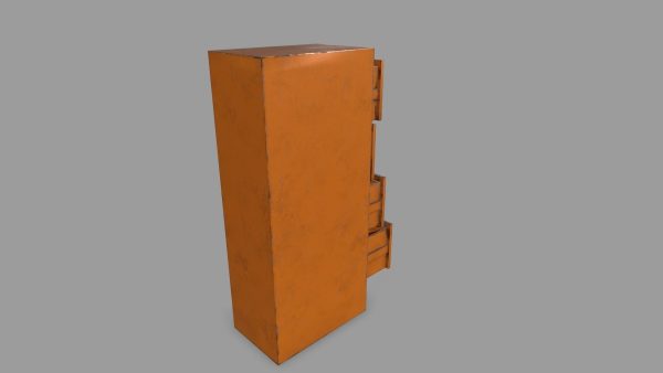 Cabinet orange metal box