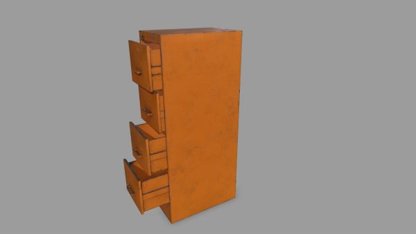Cabinet orange metal box